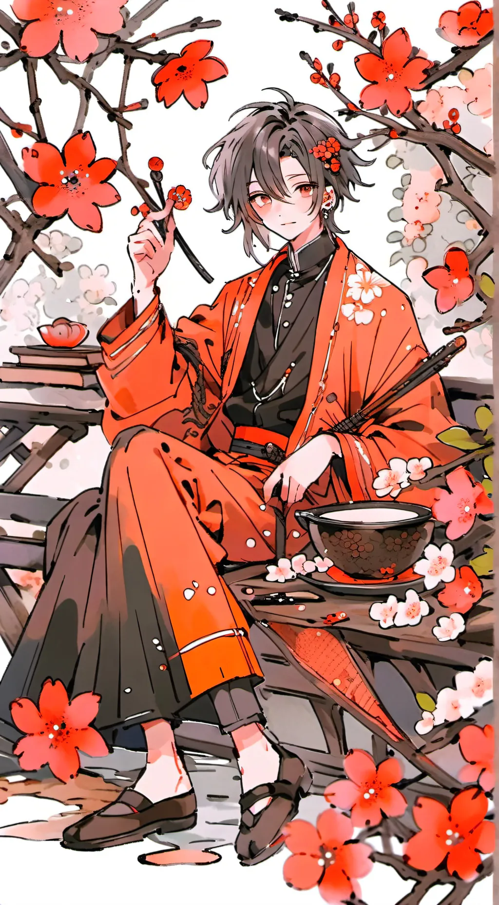 ai character: Red background
