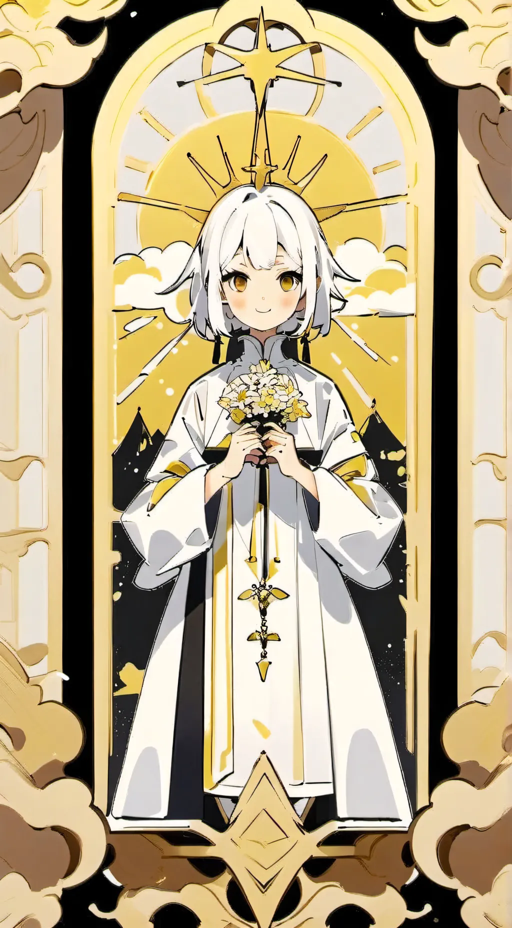 ai character: vendedora background