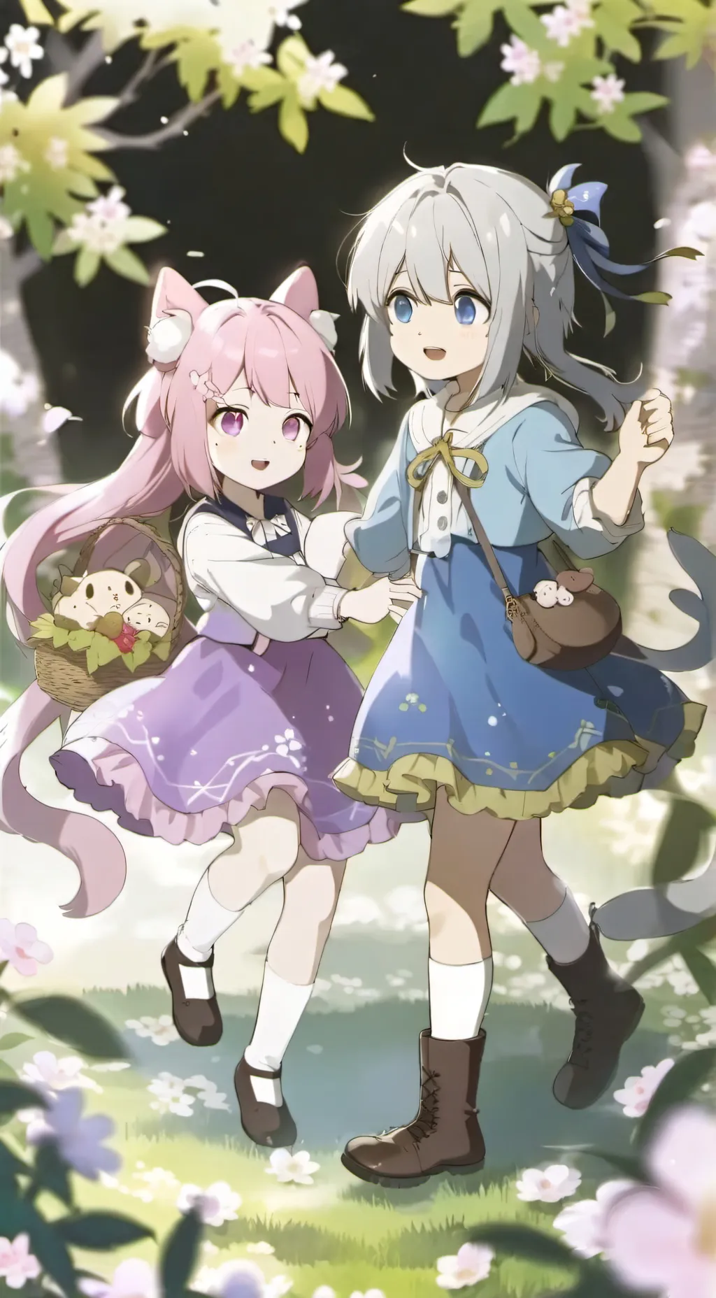 ai character: ella & bella child background