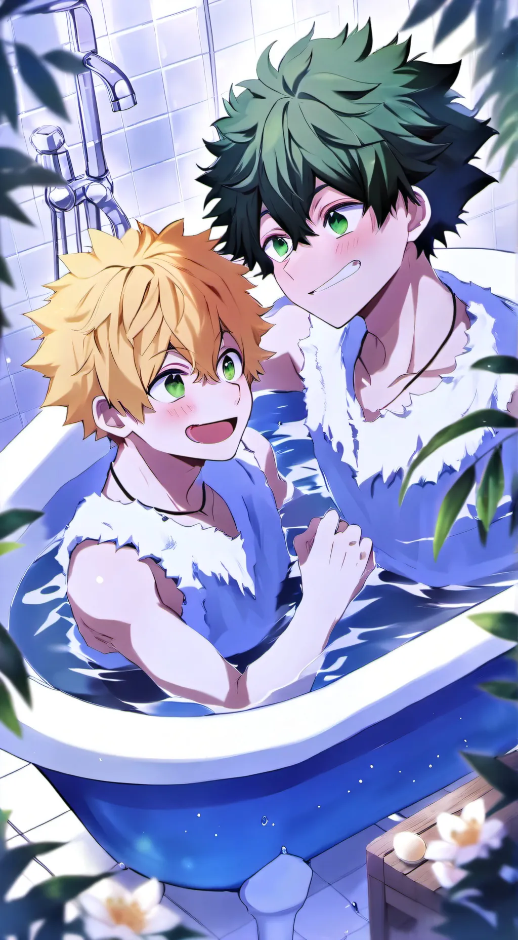 ai character: Bakugo and deku  background