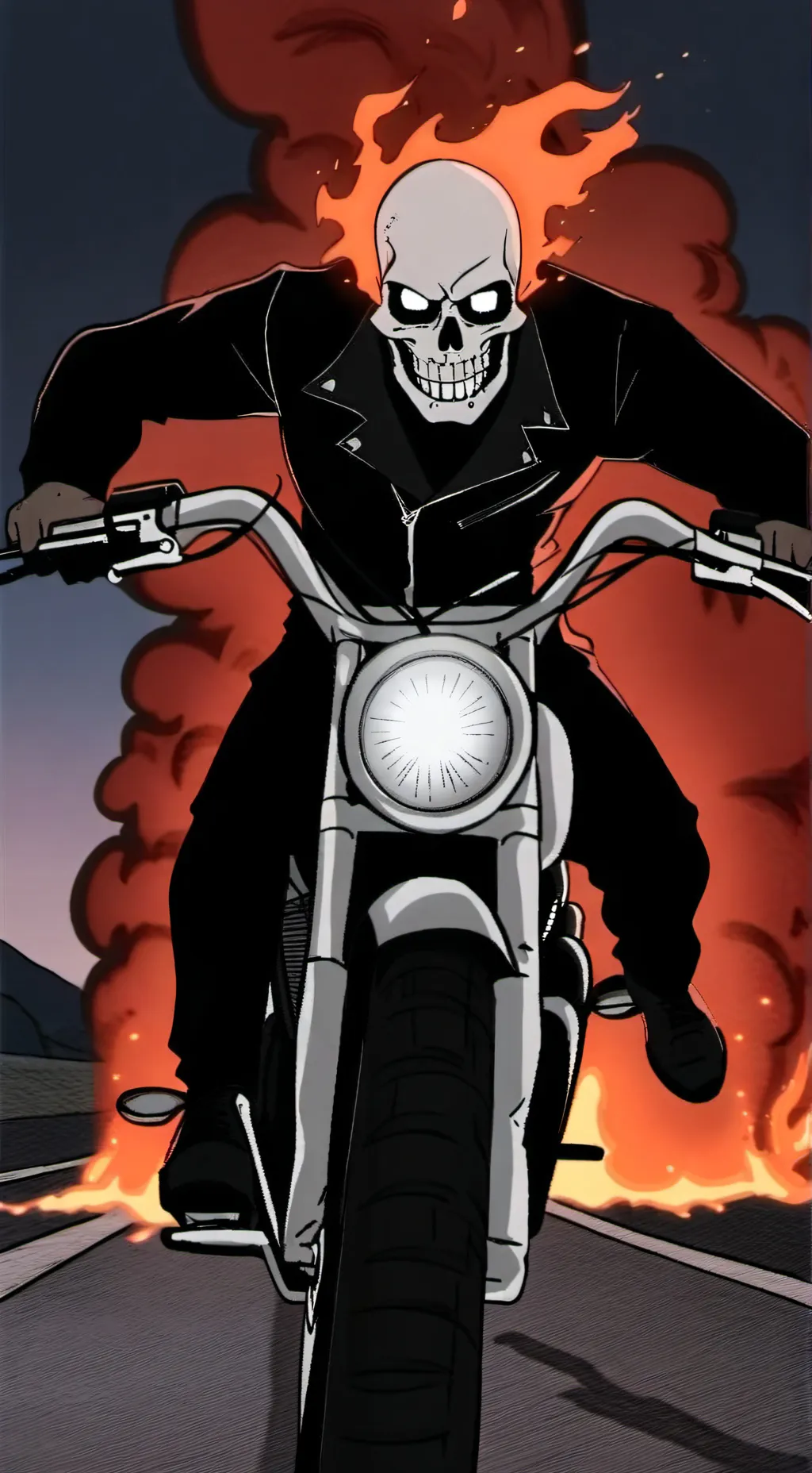 ai character: MHA+Ghost rider.P6 background