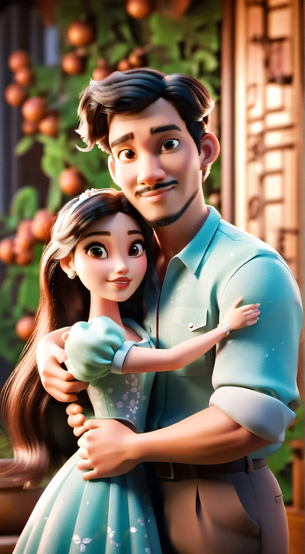 ai character: papá y mamá  background