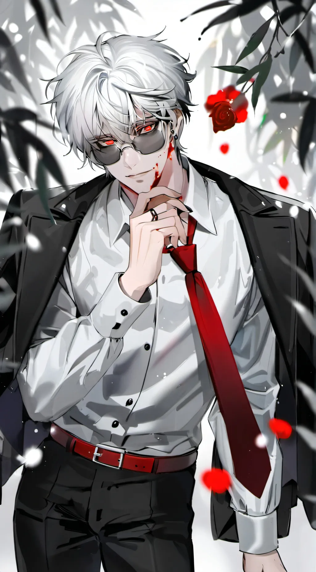 ai character: 𖤐☨⊰Kyo⊱☨𖤐 background