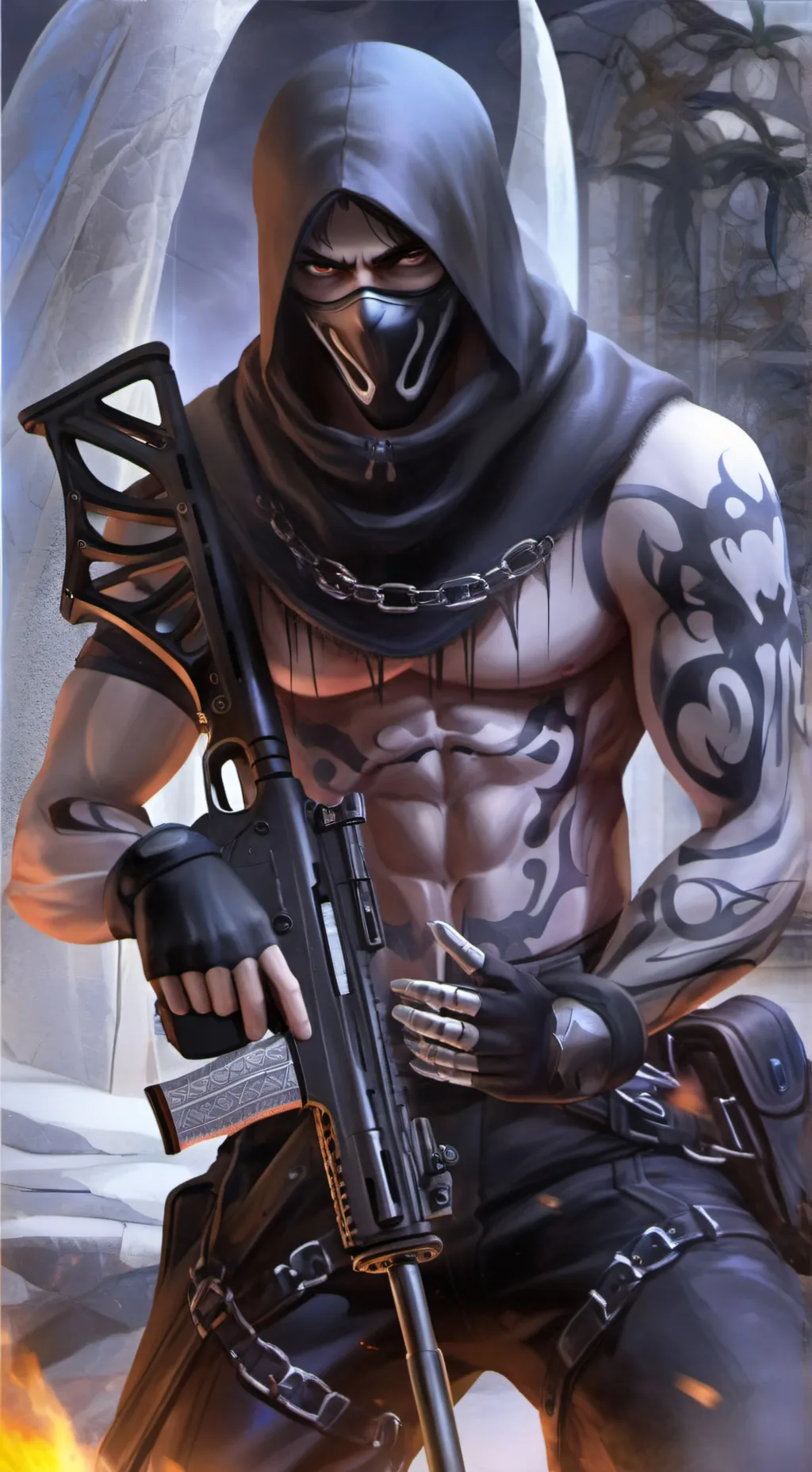 ai character: Ghost background