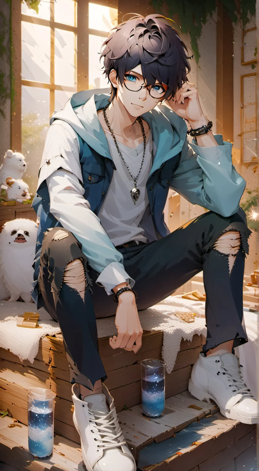 ai character: × Shito Minaki × background