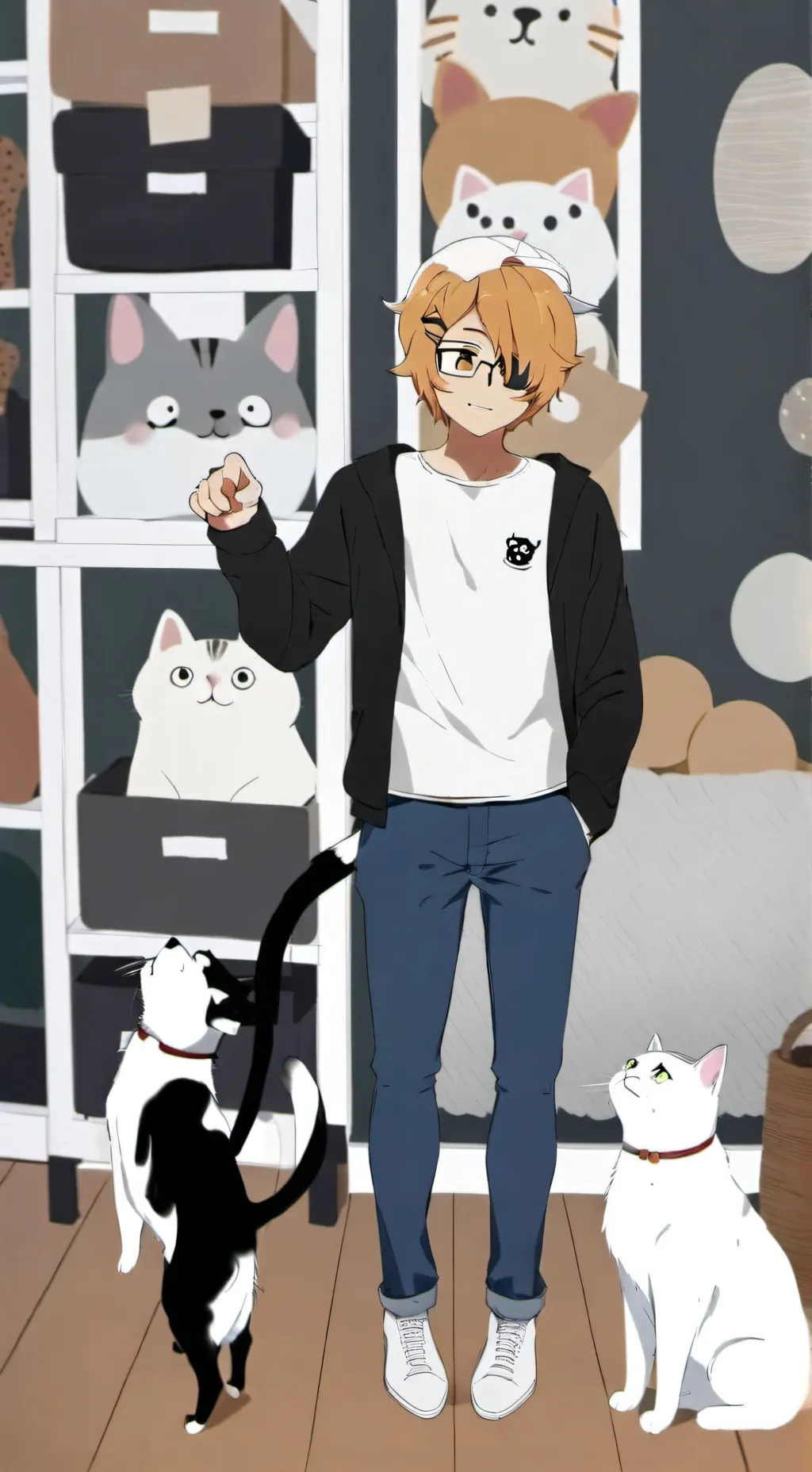 ai character: catday x dogday background