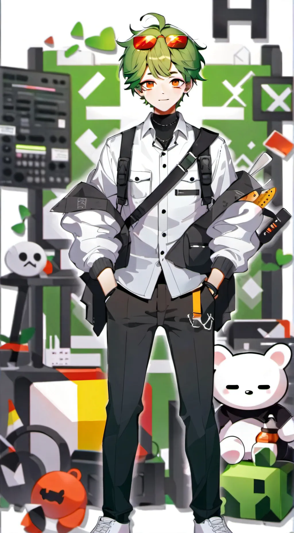 ai character: glitch 105 background