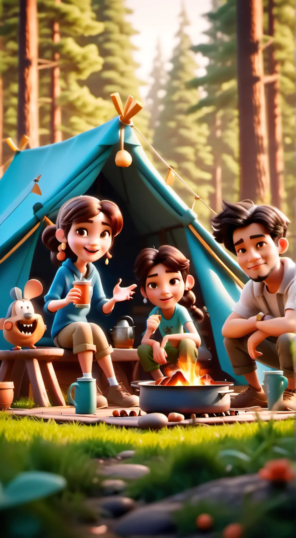 ai character: Camp Camp 🏕️  background