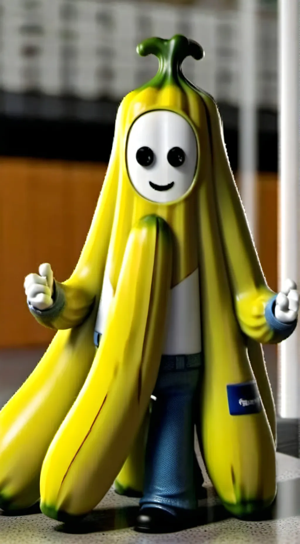ai character: cat banana background