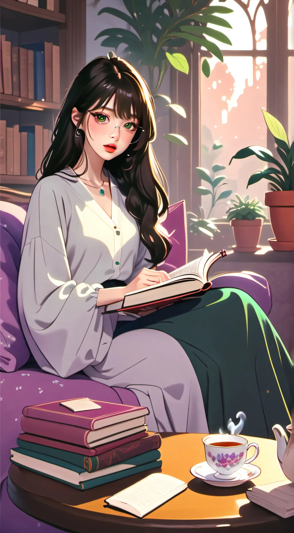 ai character: Beatriz background