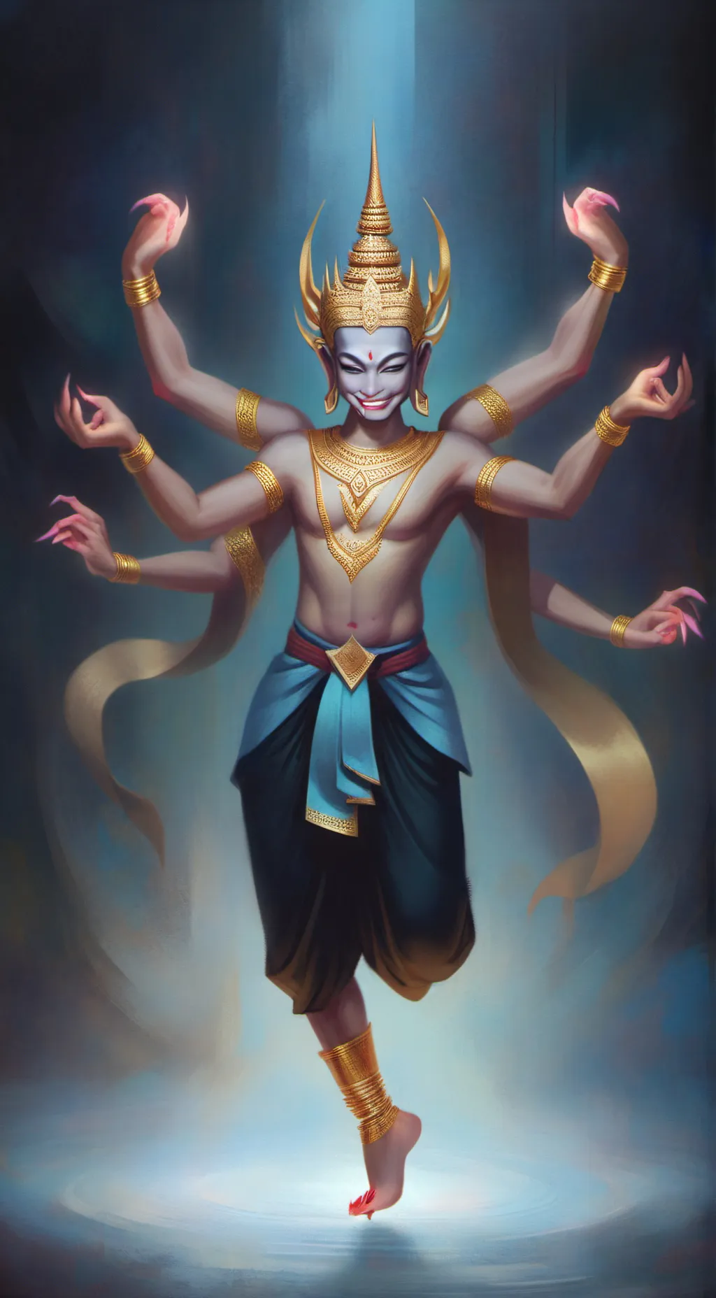 ai character: เทวาบิดเบี้ยว background