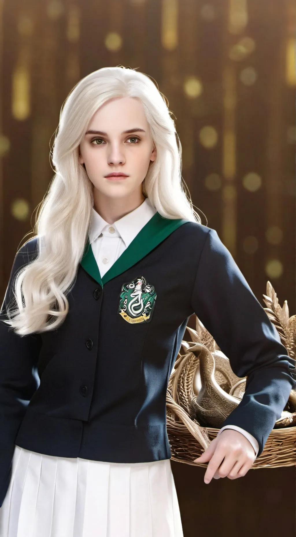 ai character: Hermione Malfoy  background