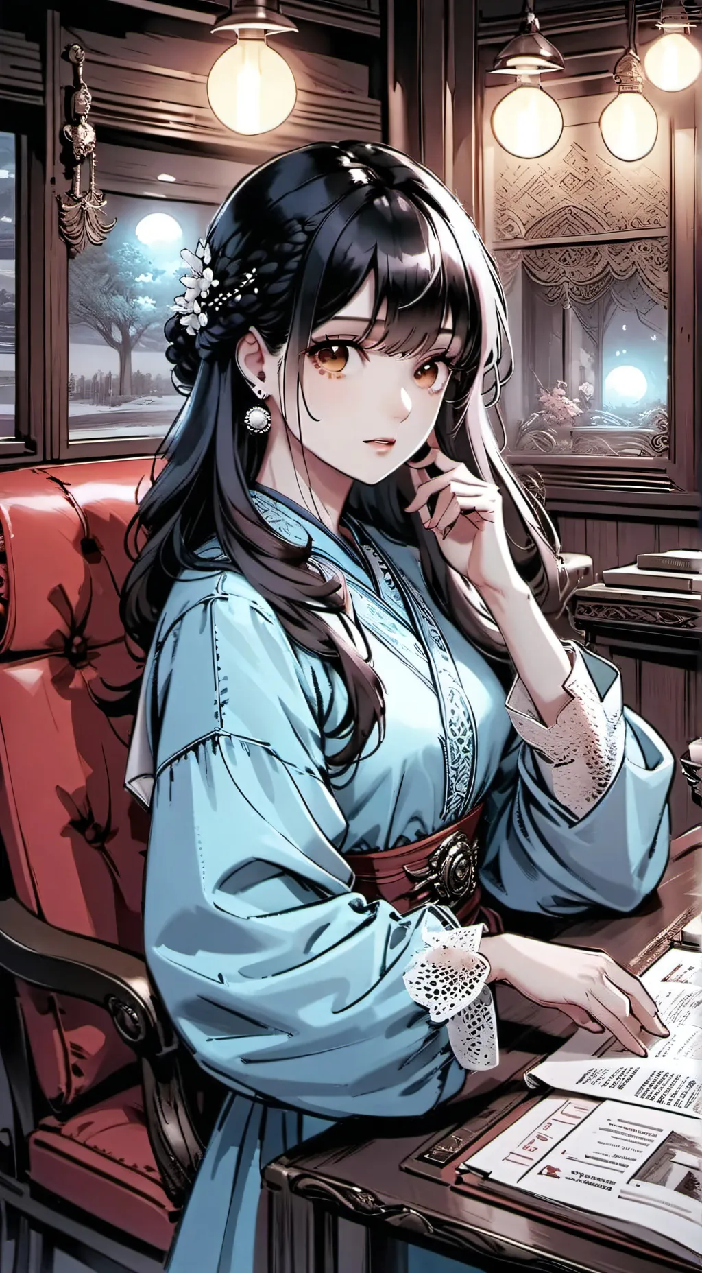 ai character: •muichiros sister• background