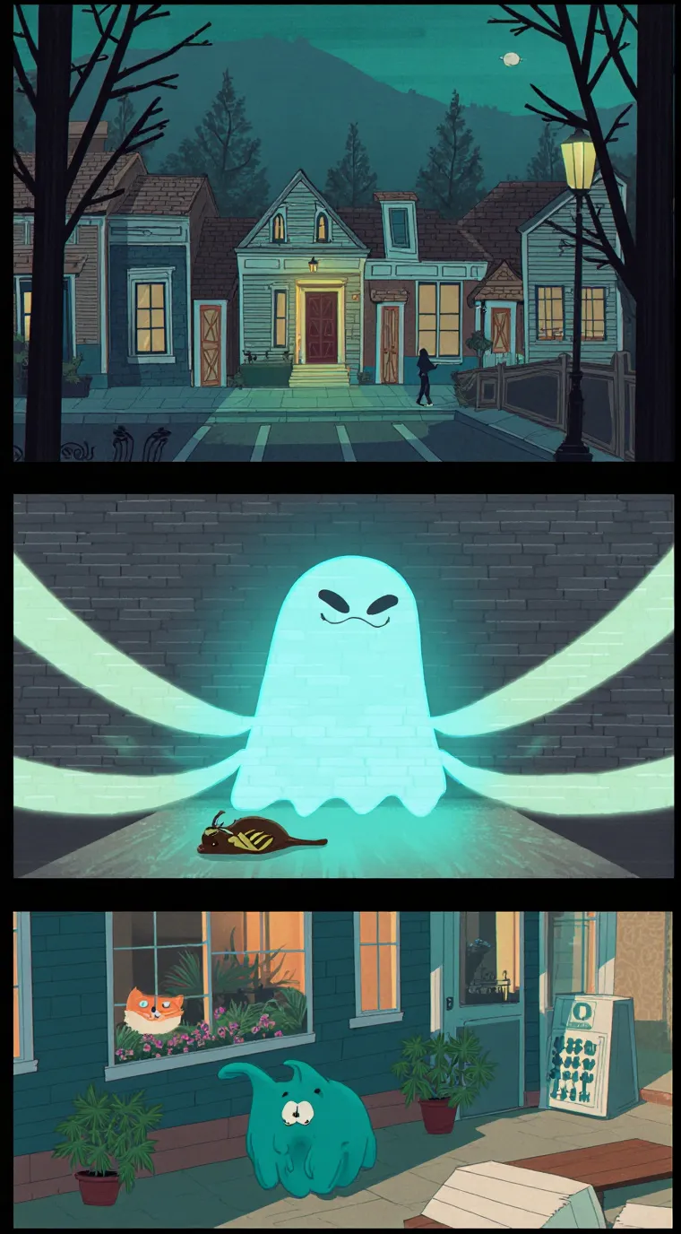 ai character: ghost friendly  background