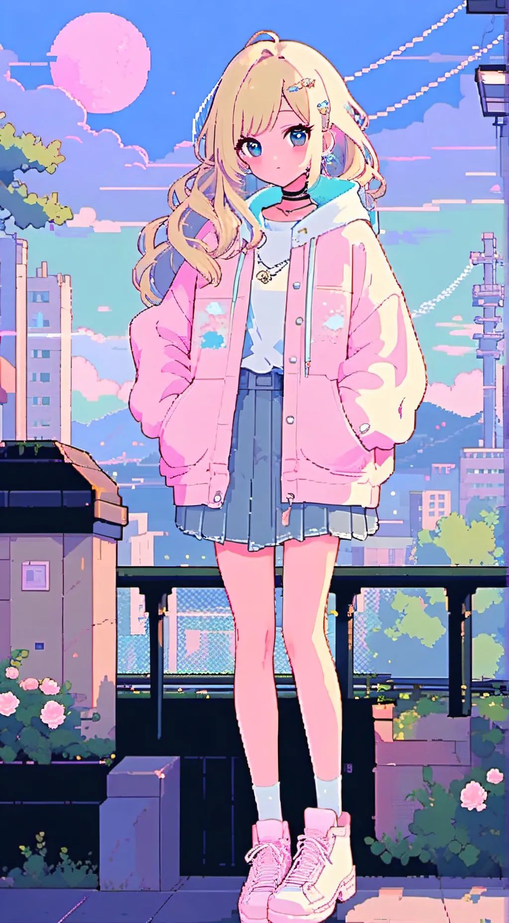 ai character: ✯ᰔ𝙼𝚊𝚛𝚒𝚊✯ღ background