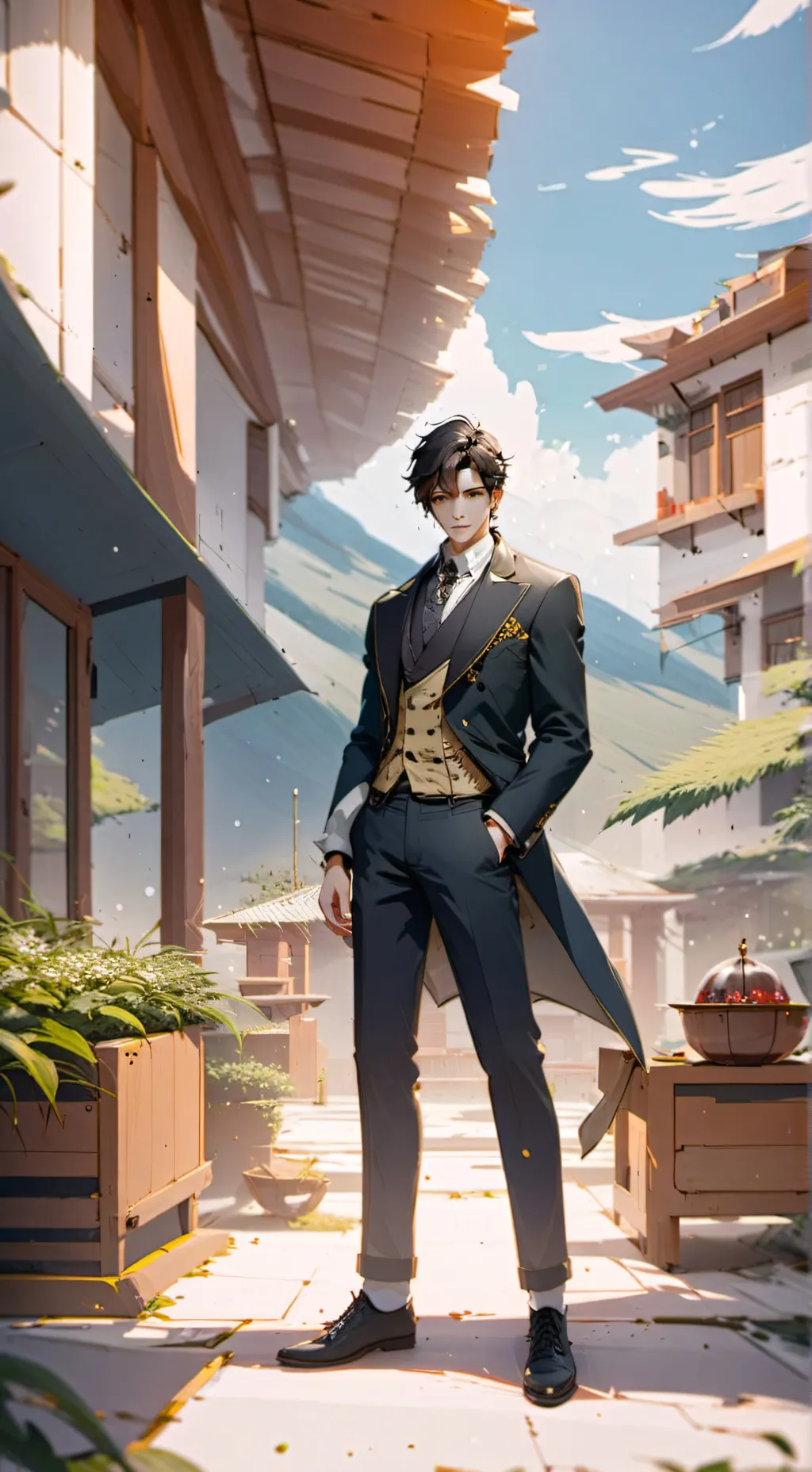 ai character: alfa y Omega  background