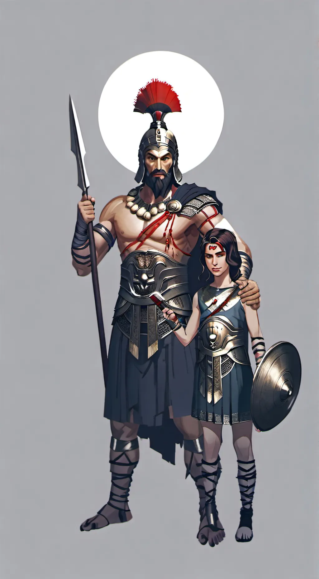 ai character: king Leonidas  background