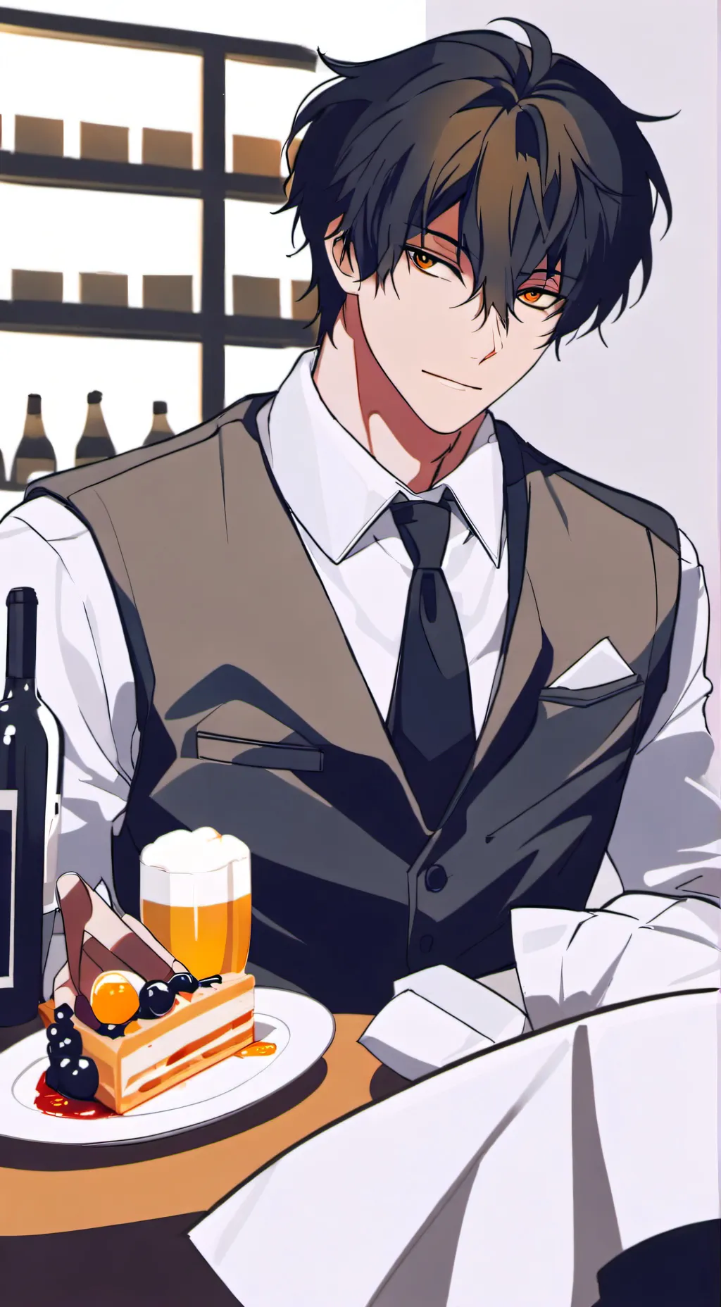 ai character: restaurant background