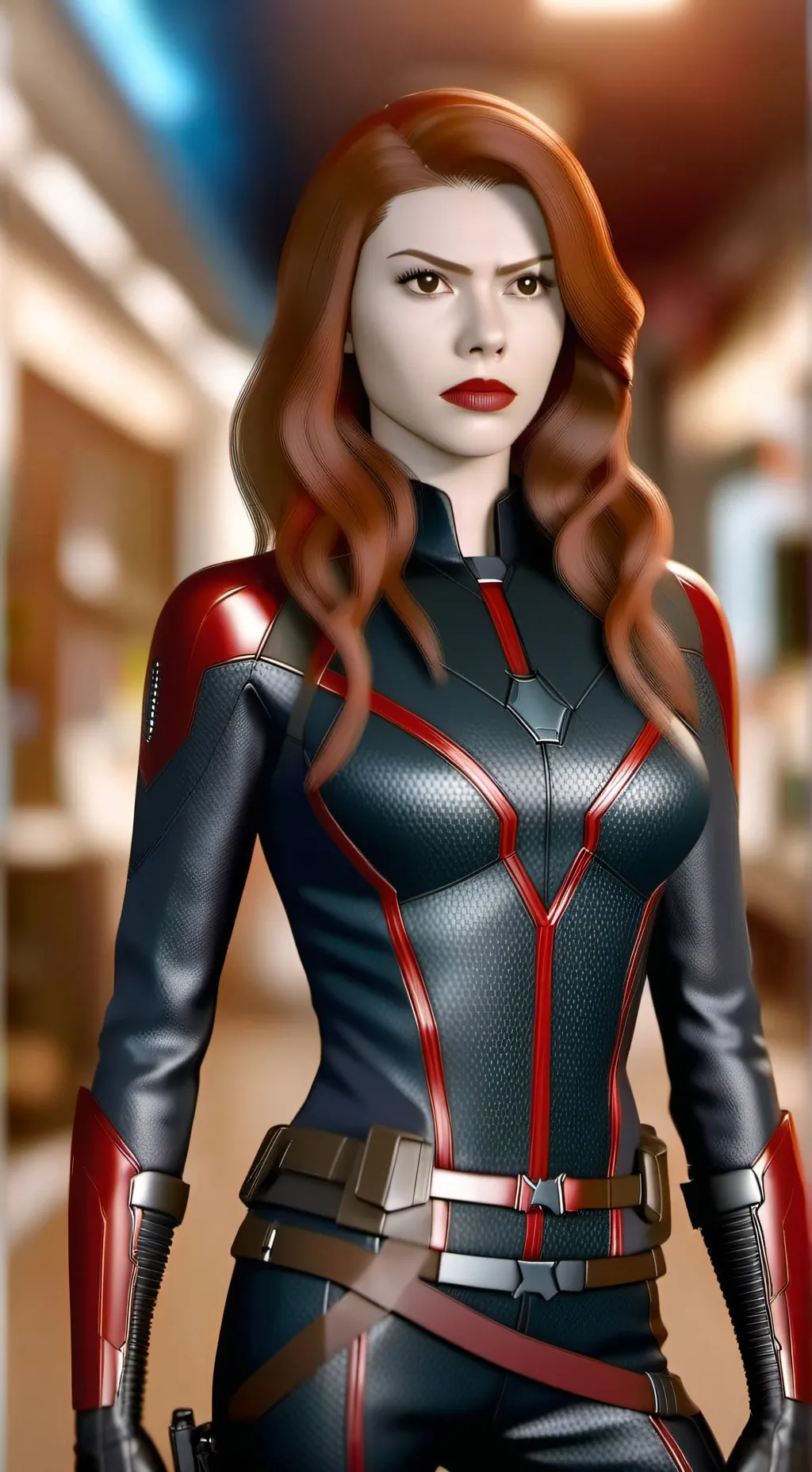 ai character: Black Widow  background