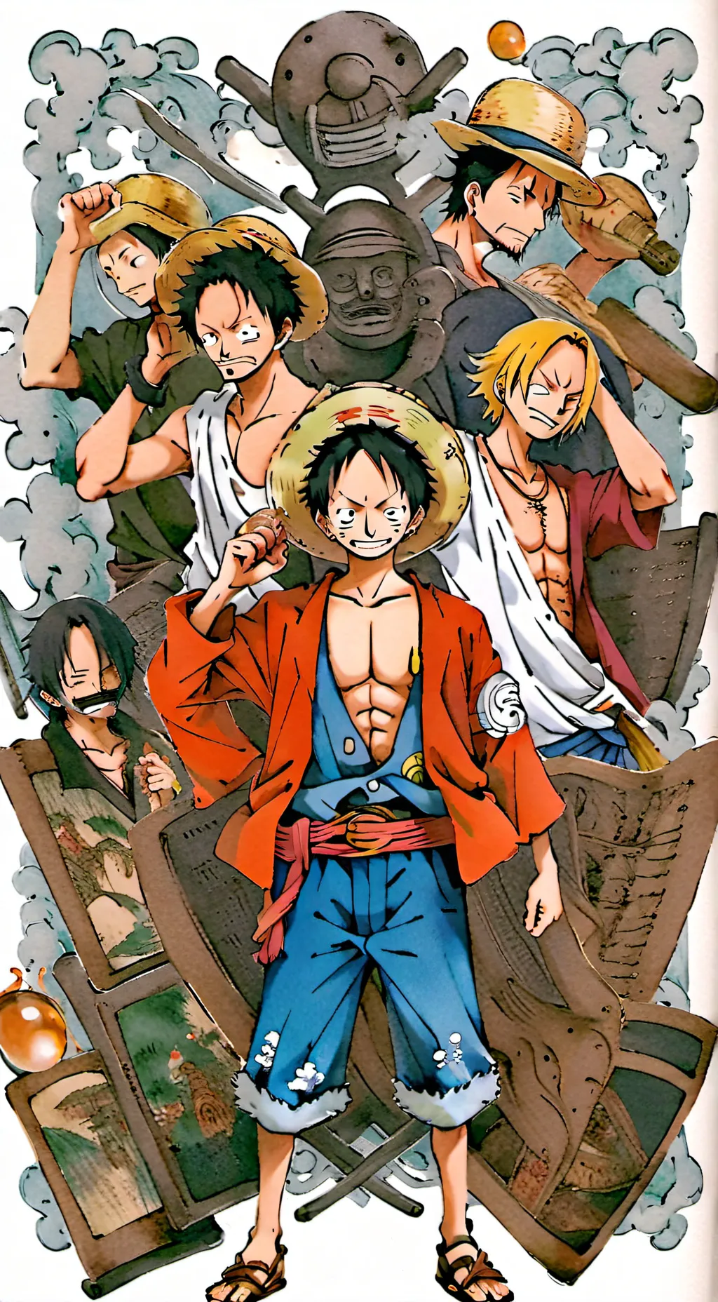 ai character: One Piece Swap background