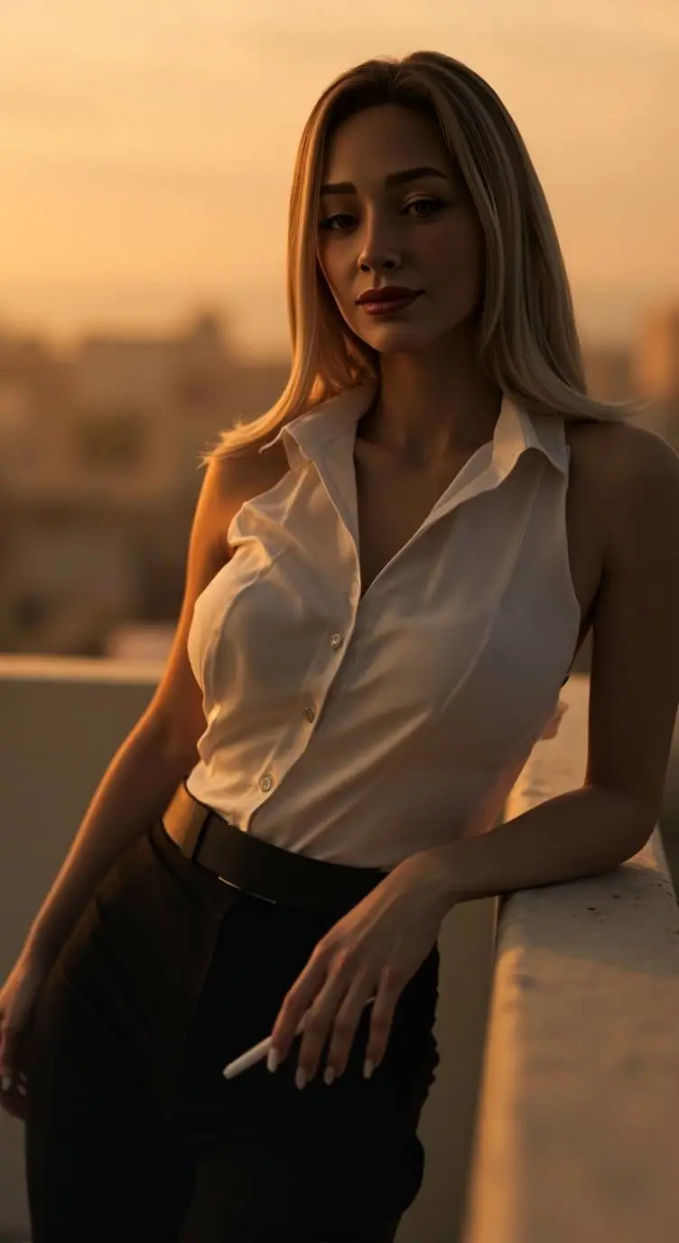 ai character: Amber background