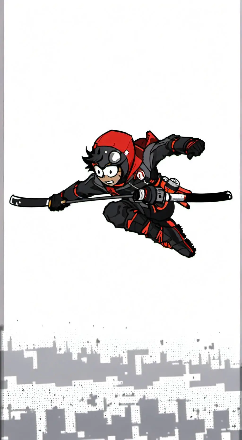 ai character: denji vs katana ma background