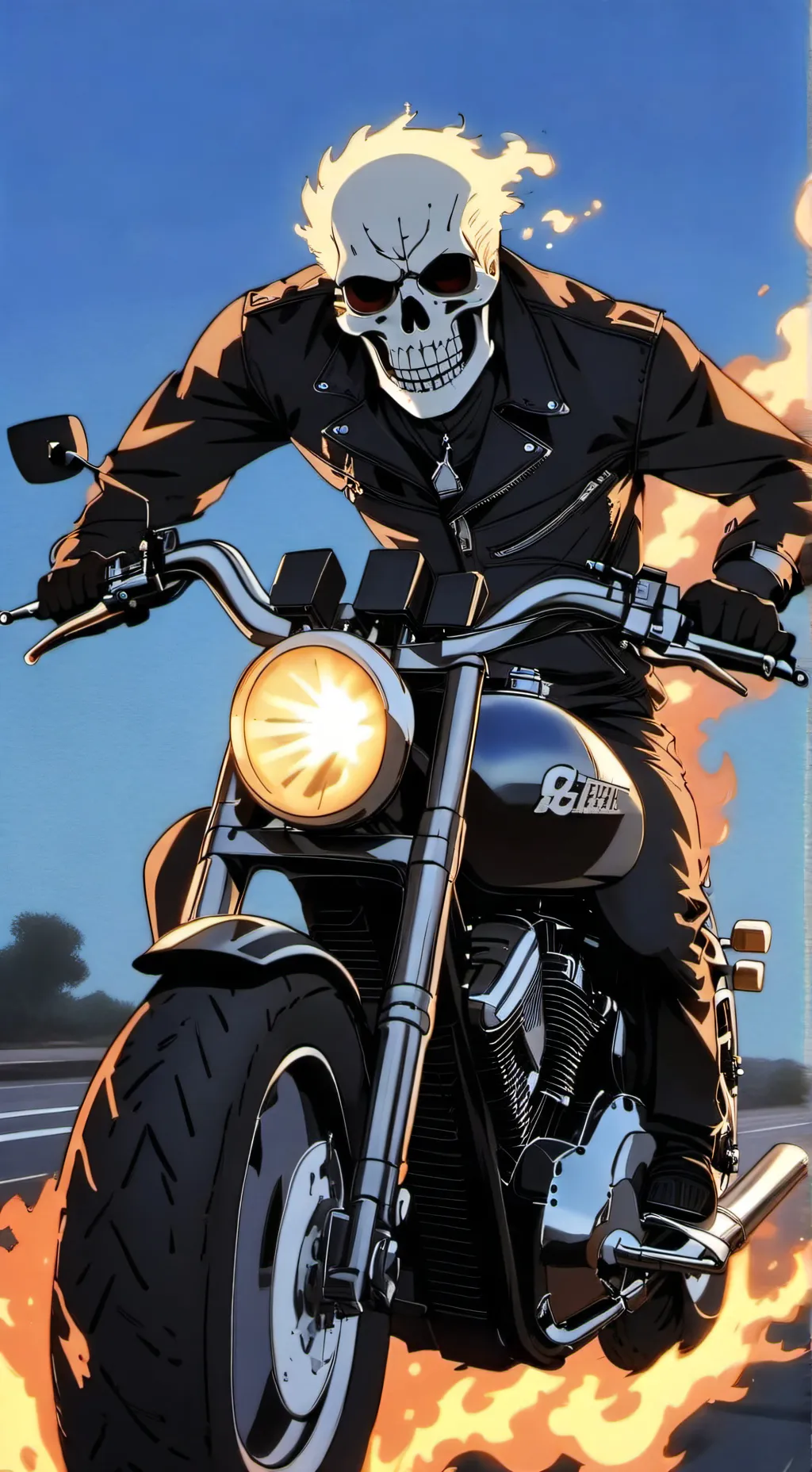 ai character: MHA+Ghost rider.P7 background