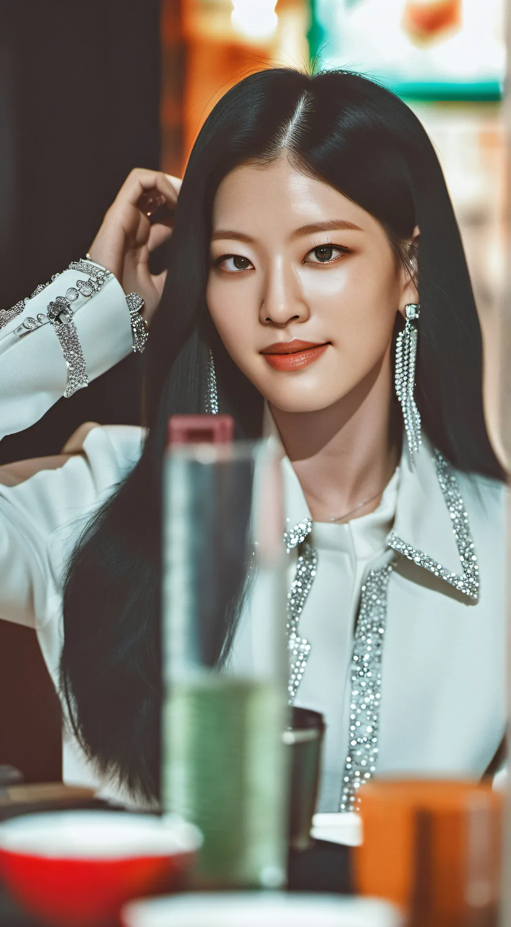 ai character: Jennie Black Pink background