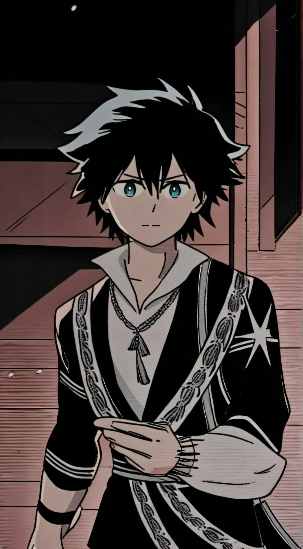 ai character: giyuus haori burn background