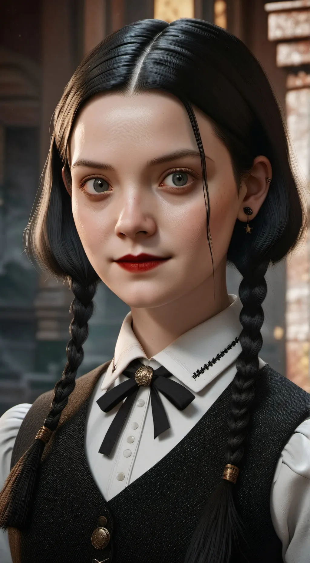 ai character: Wednesday Addam background