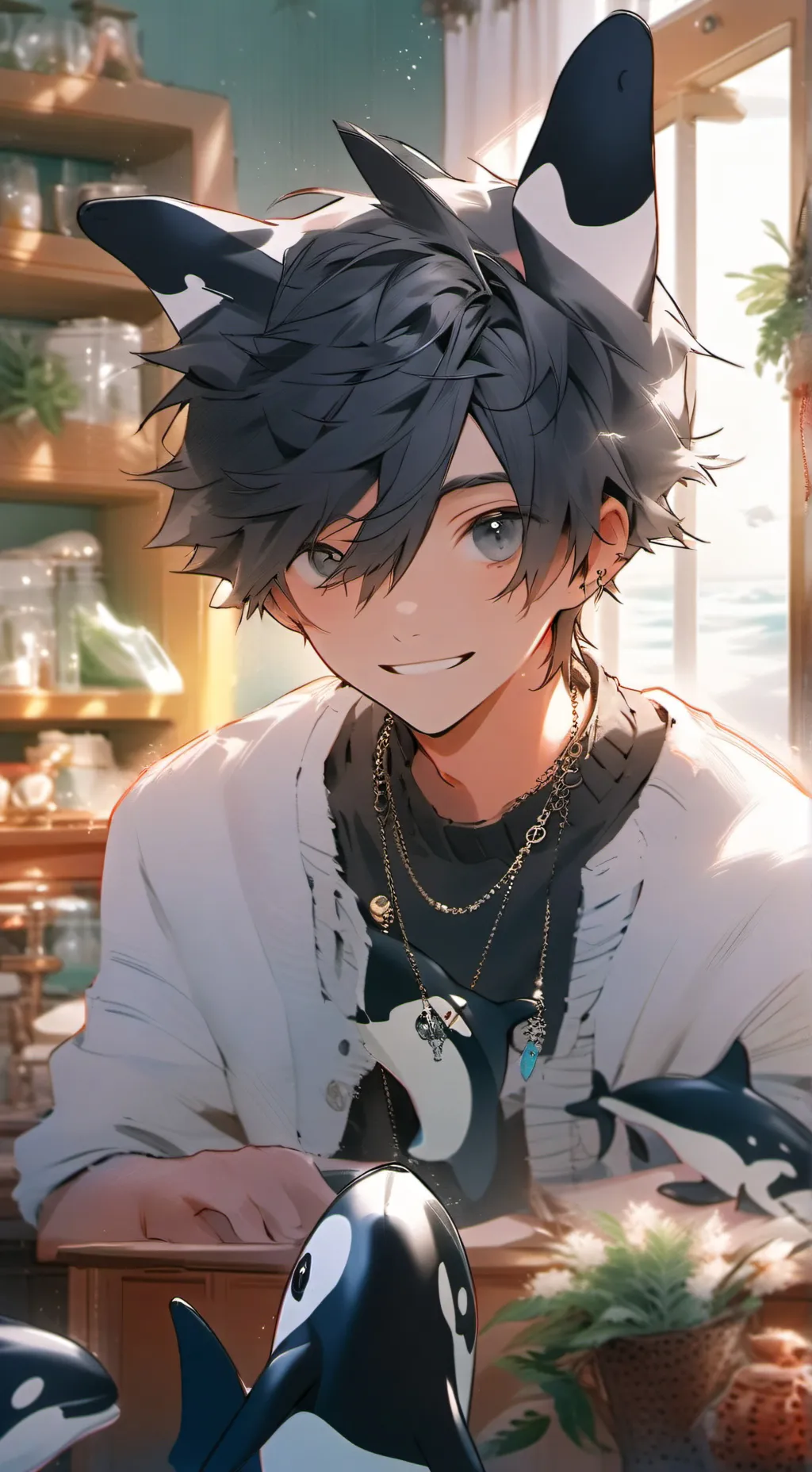 ai character: Orca Furry background