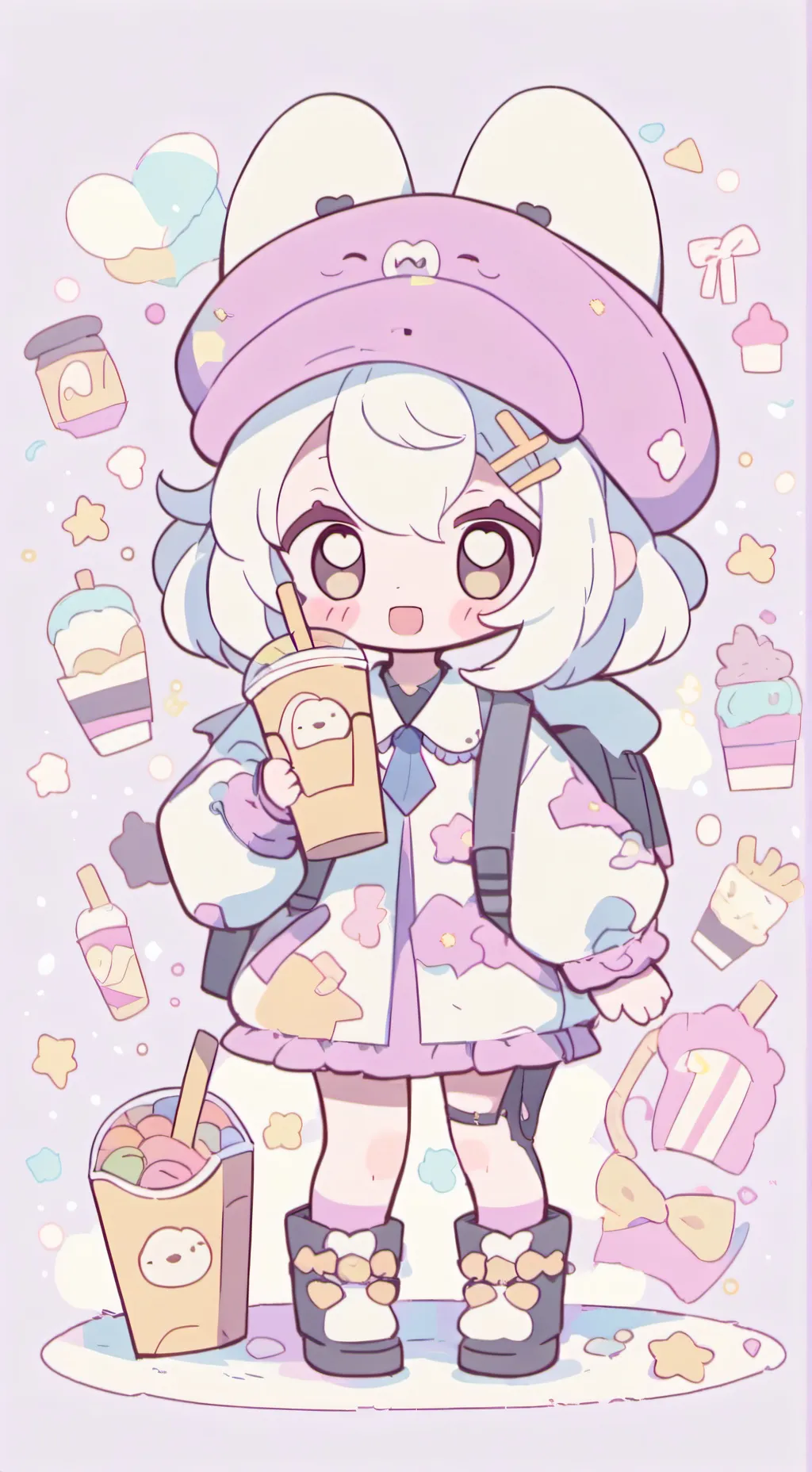 ai character: mha at mcdonalds background