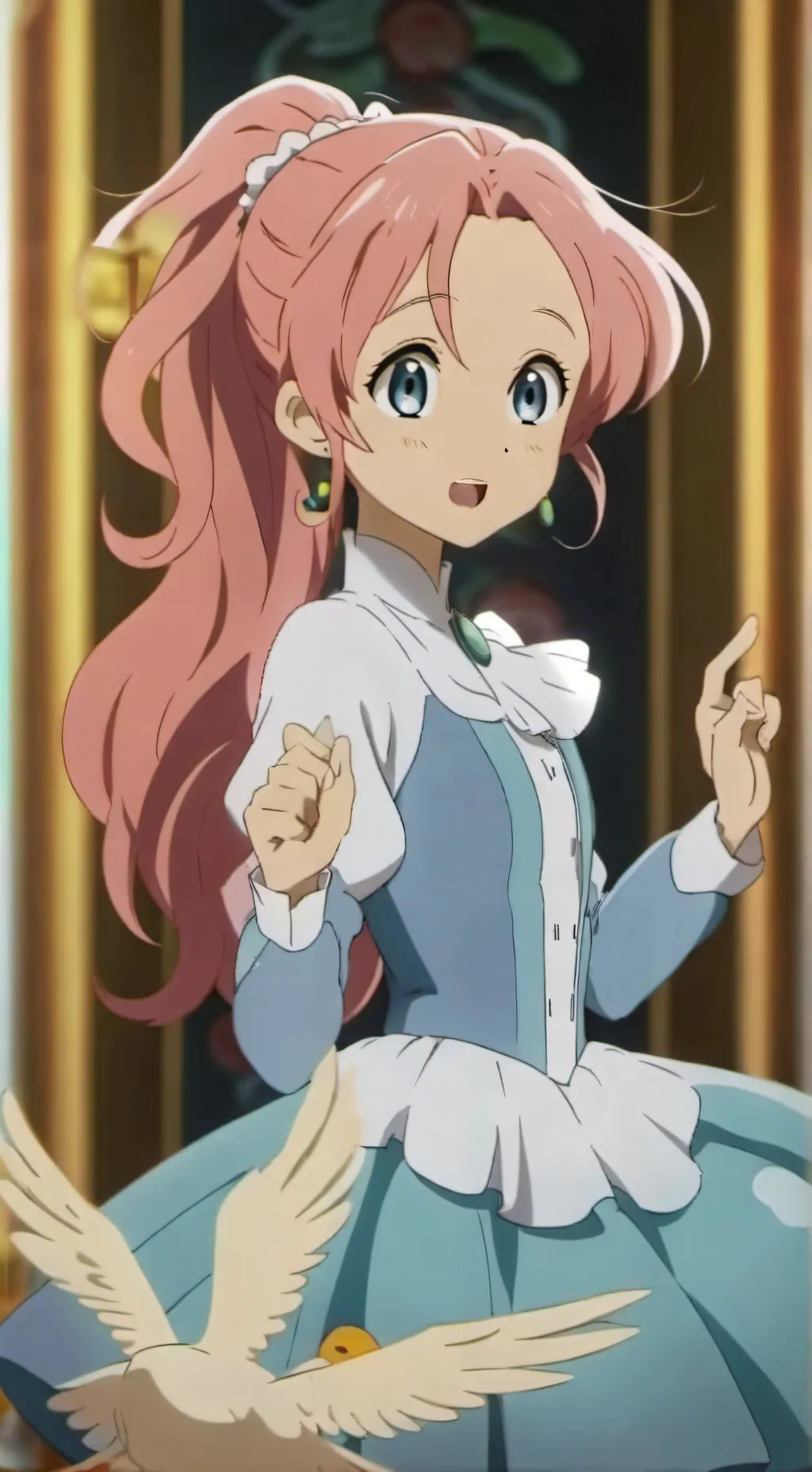 ai character: Duck/Princess tutu background