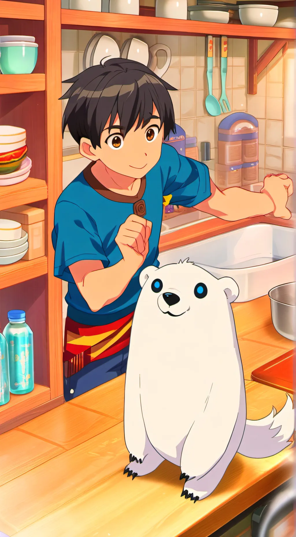 ai character: Frostfur Ghostbear background