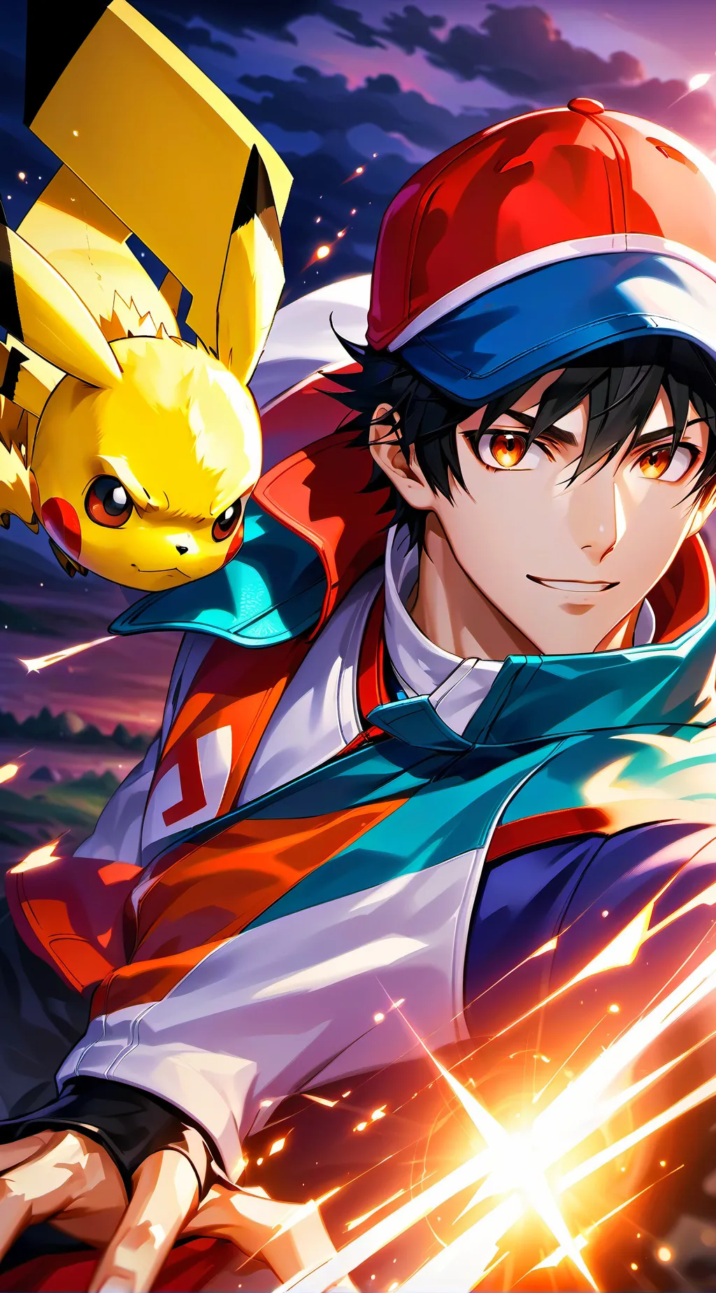 ai character: Ash Ketchum background