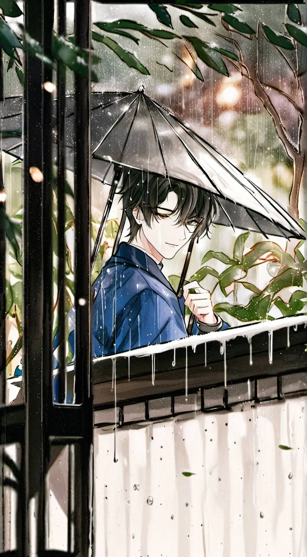 ai character: KNY rainwalk  background