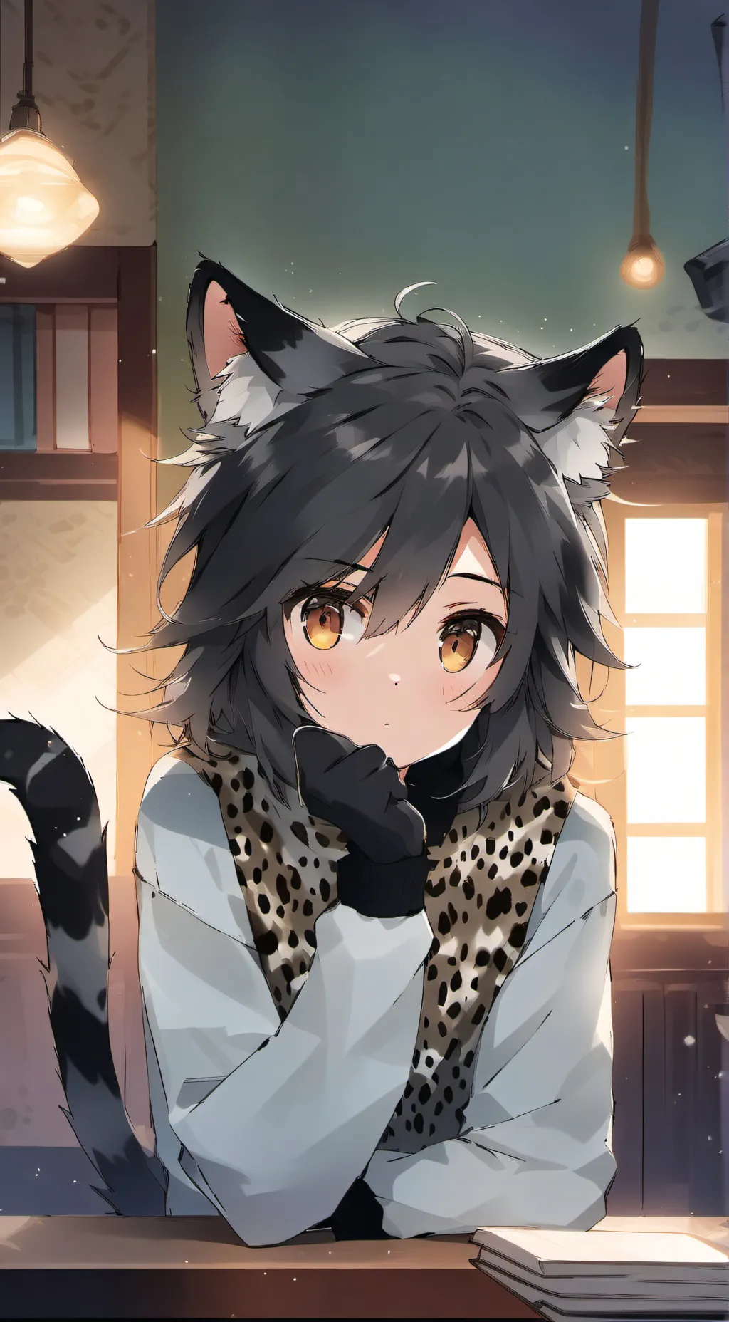 ai character: Leopard Print Furr background