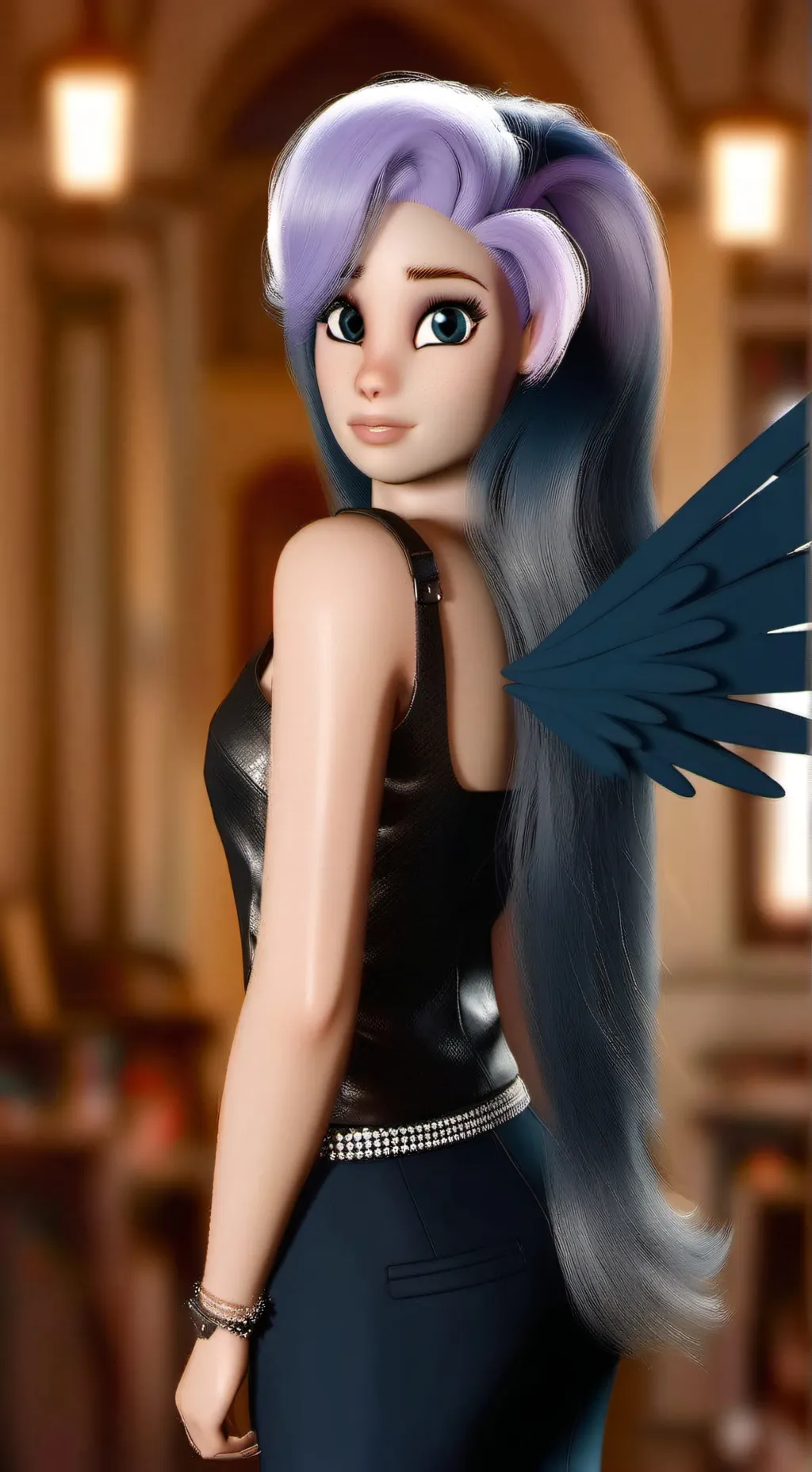 ai character: Aurora background