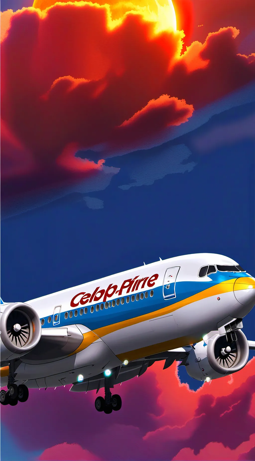 ai character: Cebu Pacific Plane background