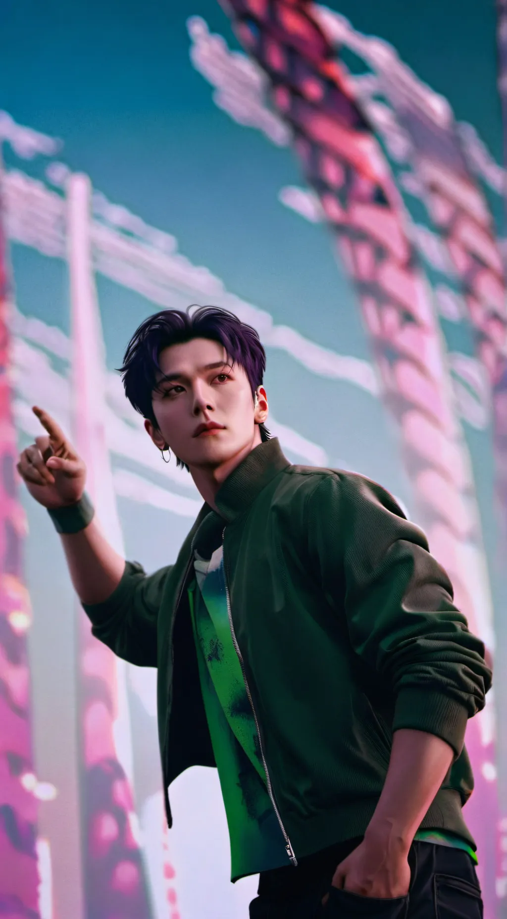ai character: skz Squid game background