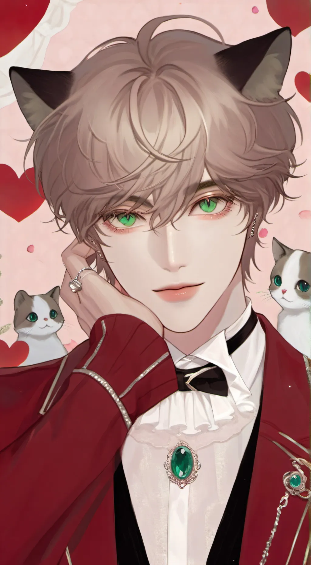 ai character: you and cat background