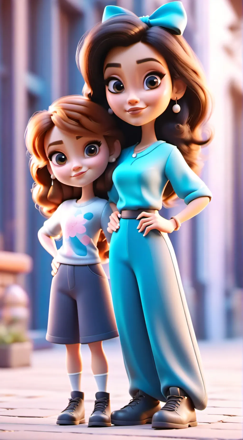 ai character: Mean mom and siste  background
