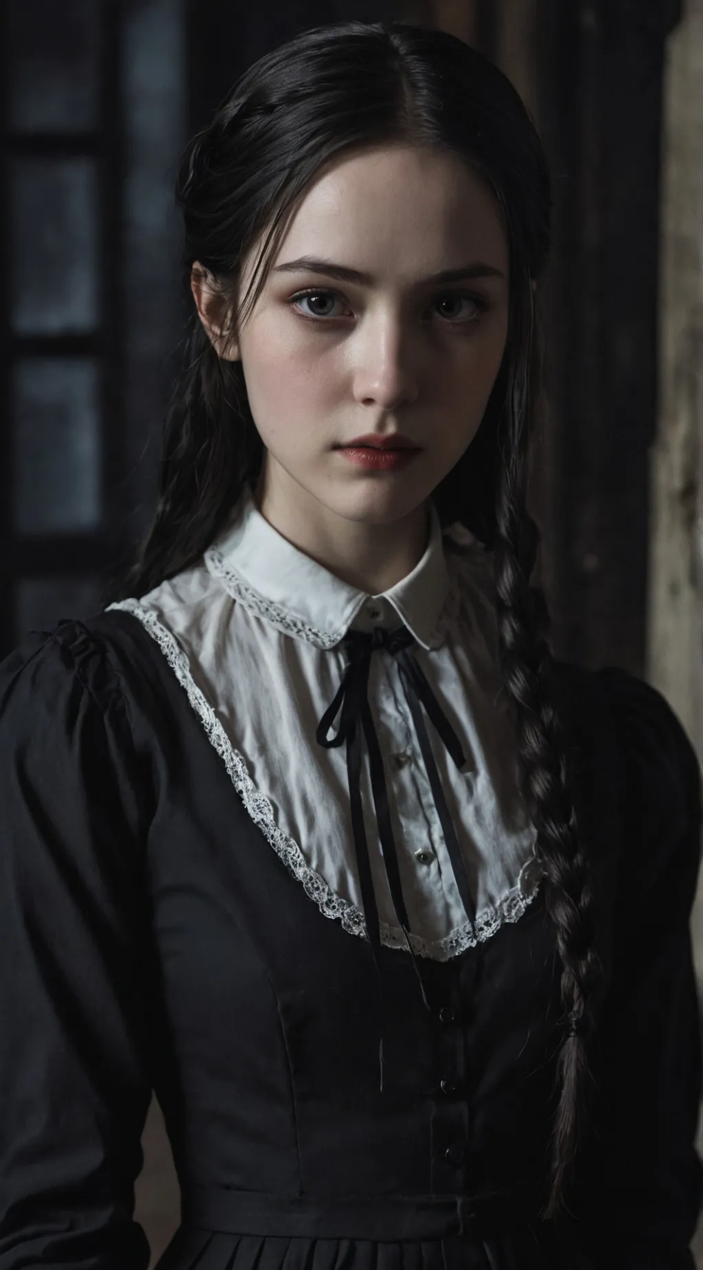 ai character: Wednesday Addams background