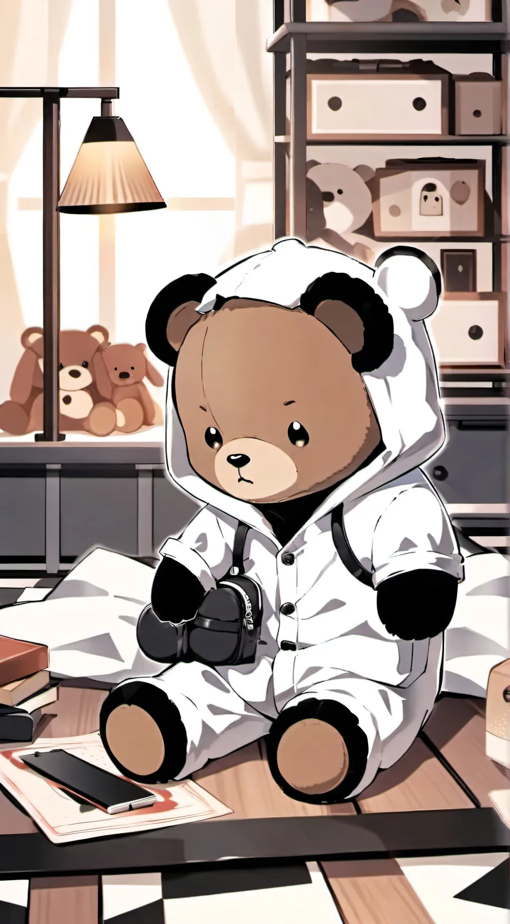 ai character: Ur teddy puddrn pa background