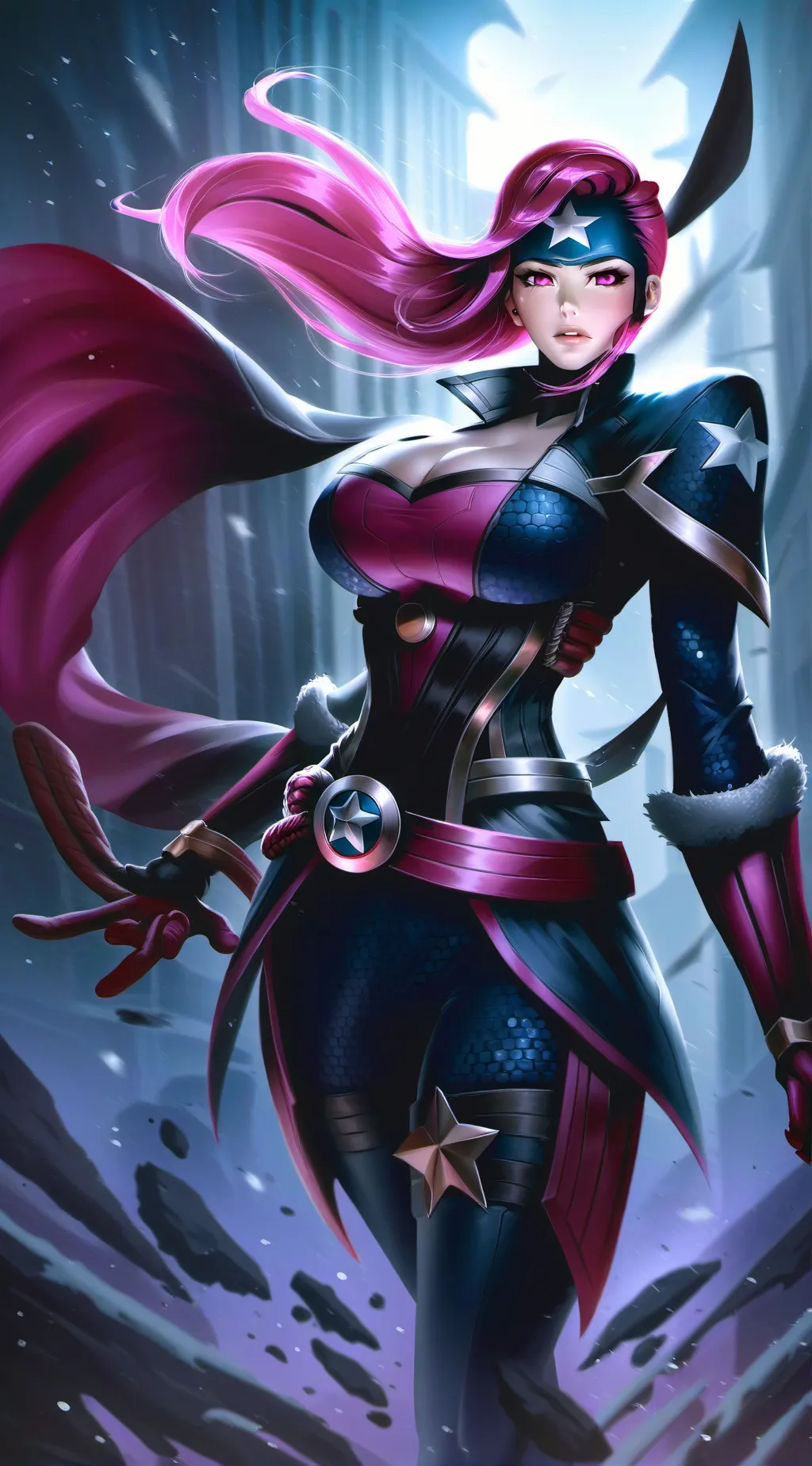 ai character: Captain America  background
