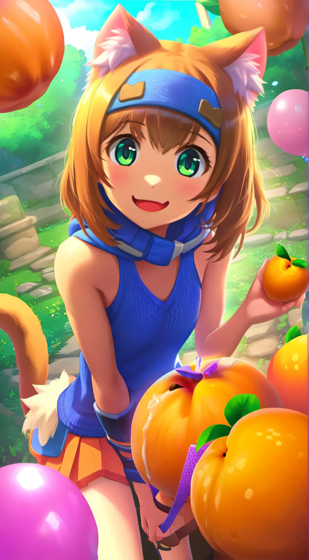 ai character: Fluffy Peach Spirit background