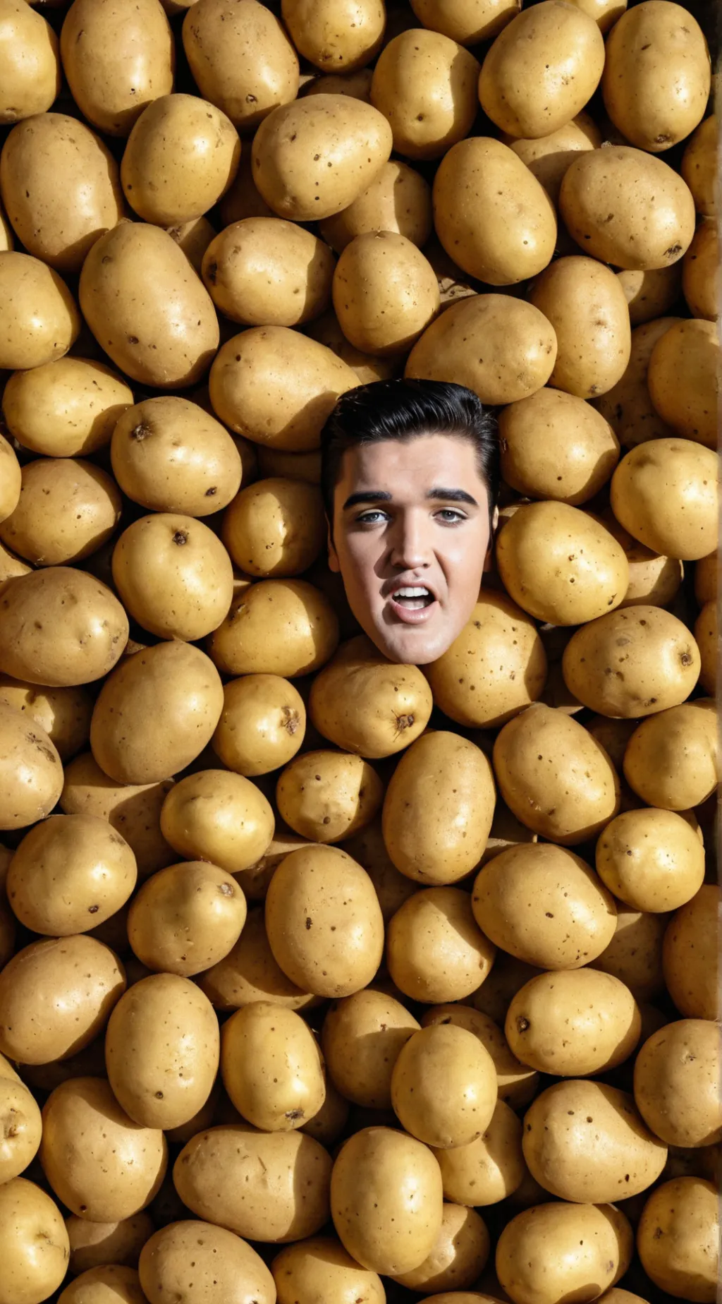 ai character: Elvis Potato Head background