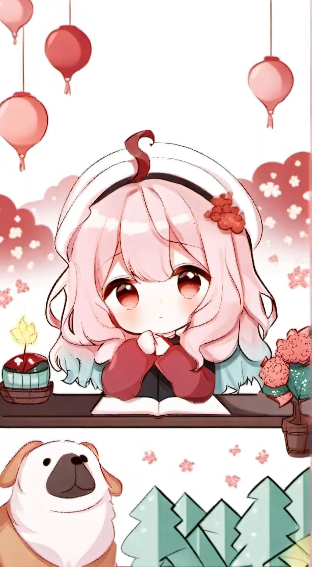 ai character: 荷荷 background