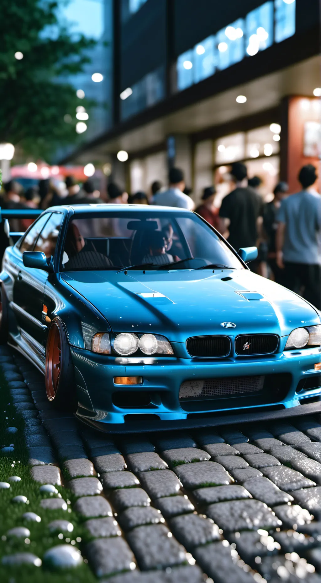 ai character: car meet background