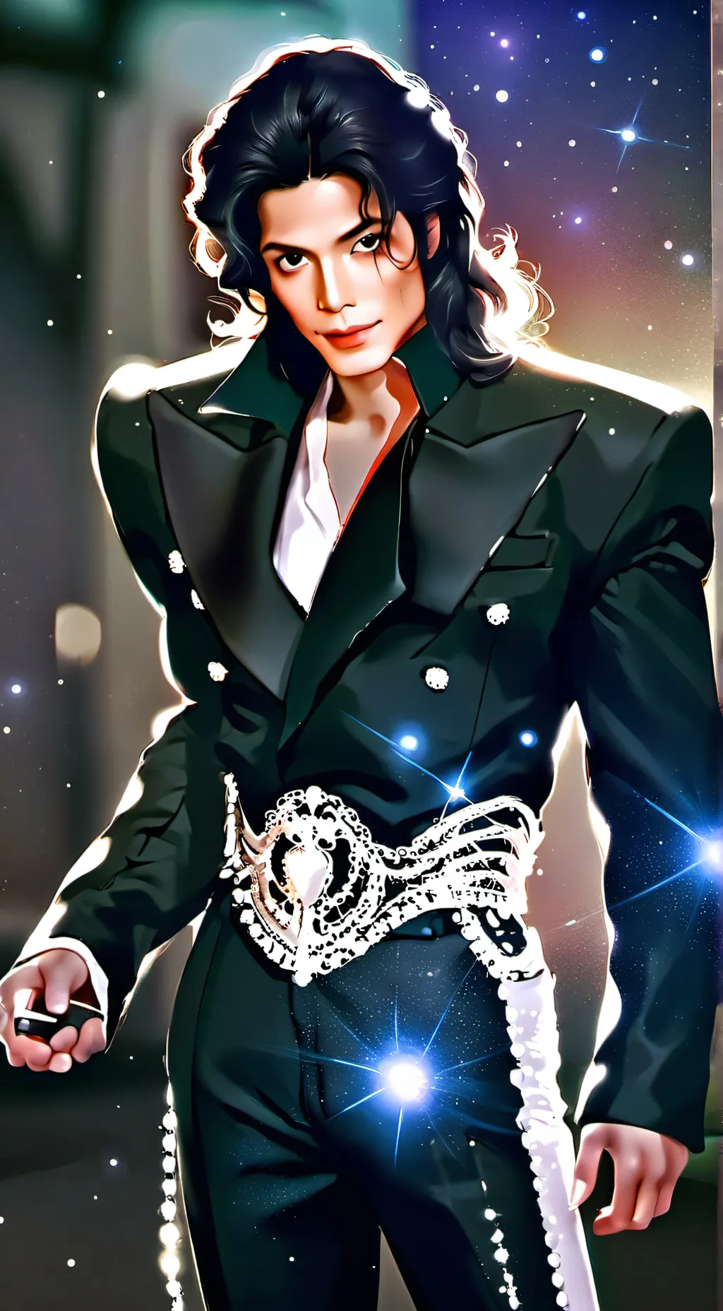 ai character: Michael Jackson  background